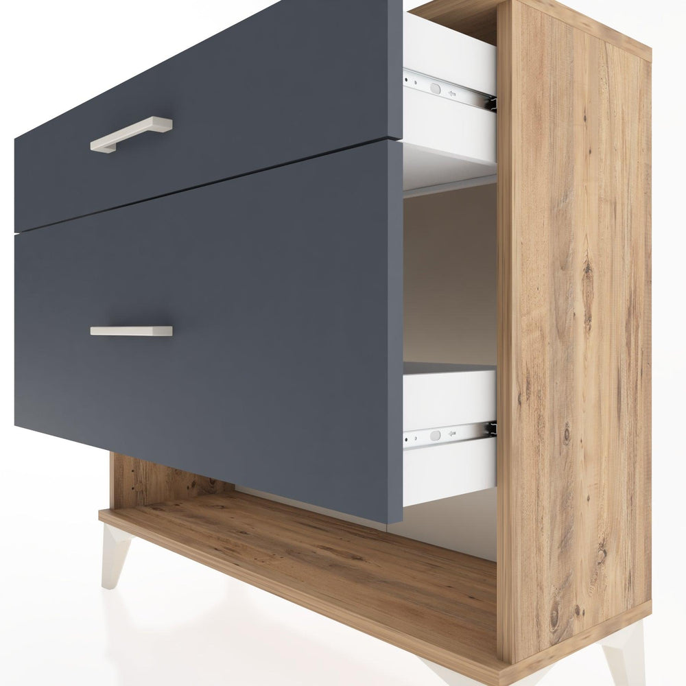 Woodntry Modüler Şifonyer İki Çekmeceli V8 88x30x68 cm Çam - Woodntry