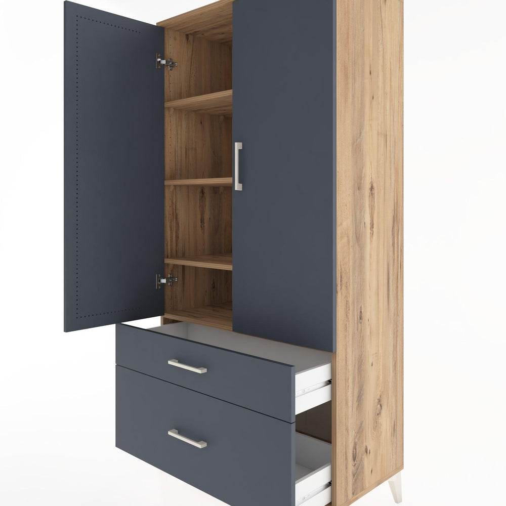 Woodntry Modular Cabinet Pine 88x44x170 cm with Doors and Drawers KC15-3