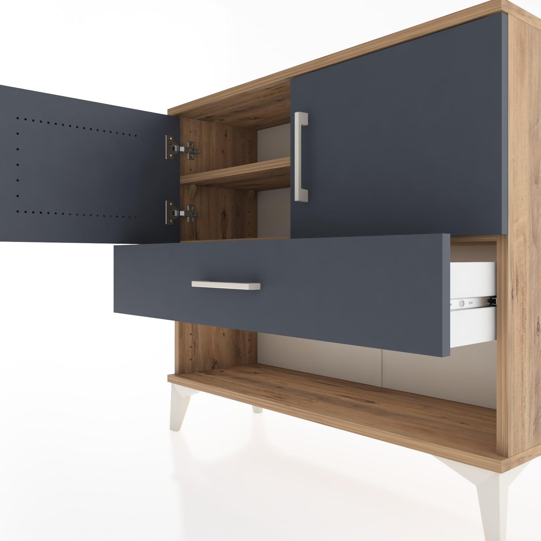 Woodntry Modüler Şifonyer Kapak ve Çekmeceli V4 88x30x68 cm Çam - Woodntry