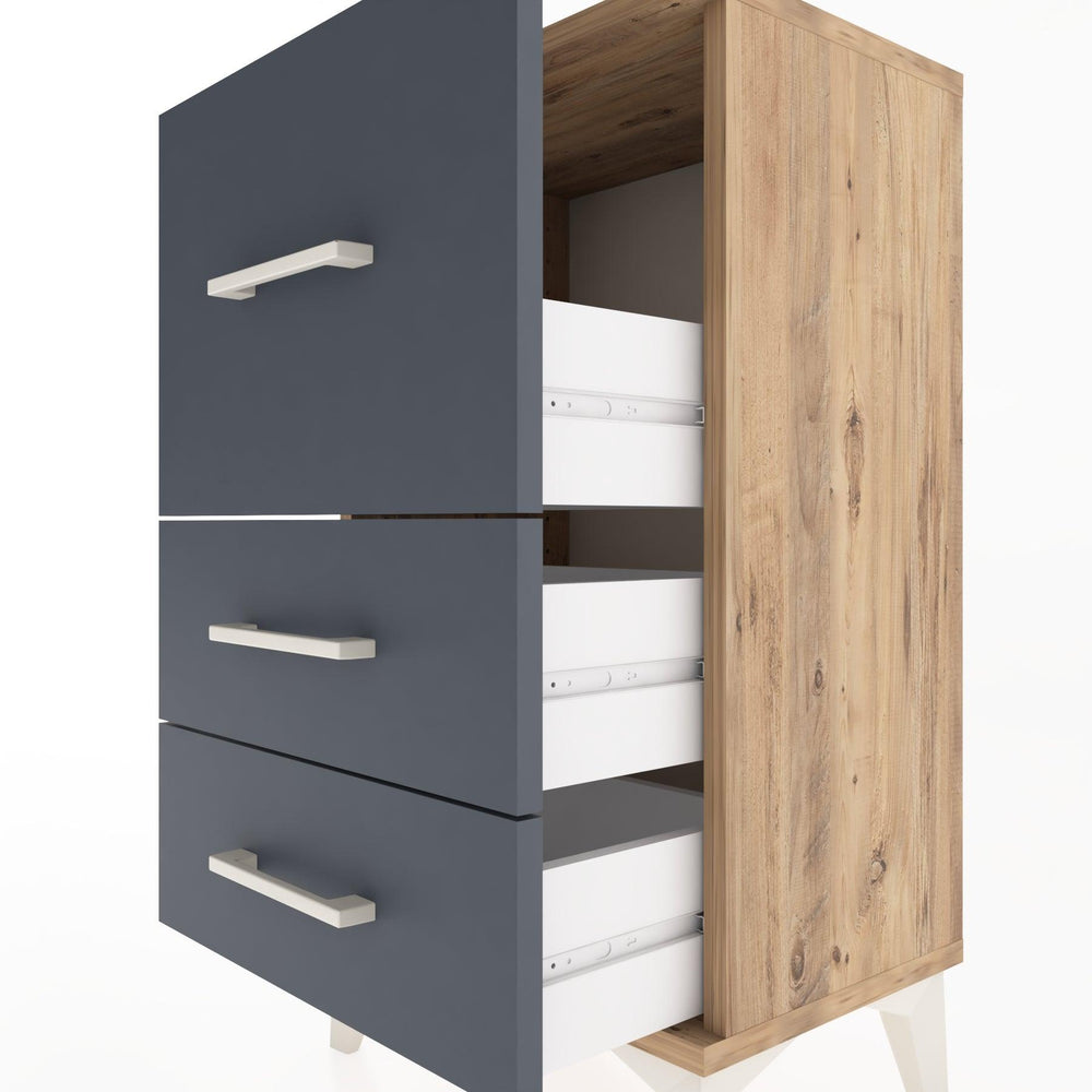 Woodntry Modüler Komodin Üç Çekmeceli V1 44x30x68 cm Çam - Woodntry