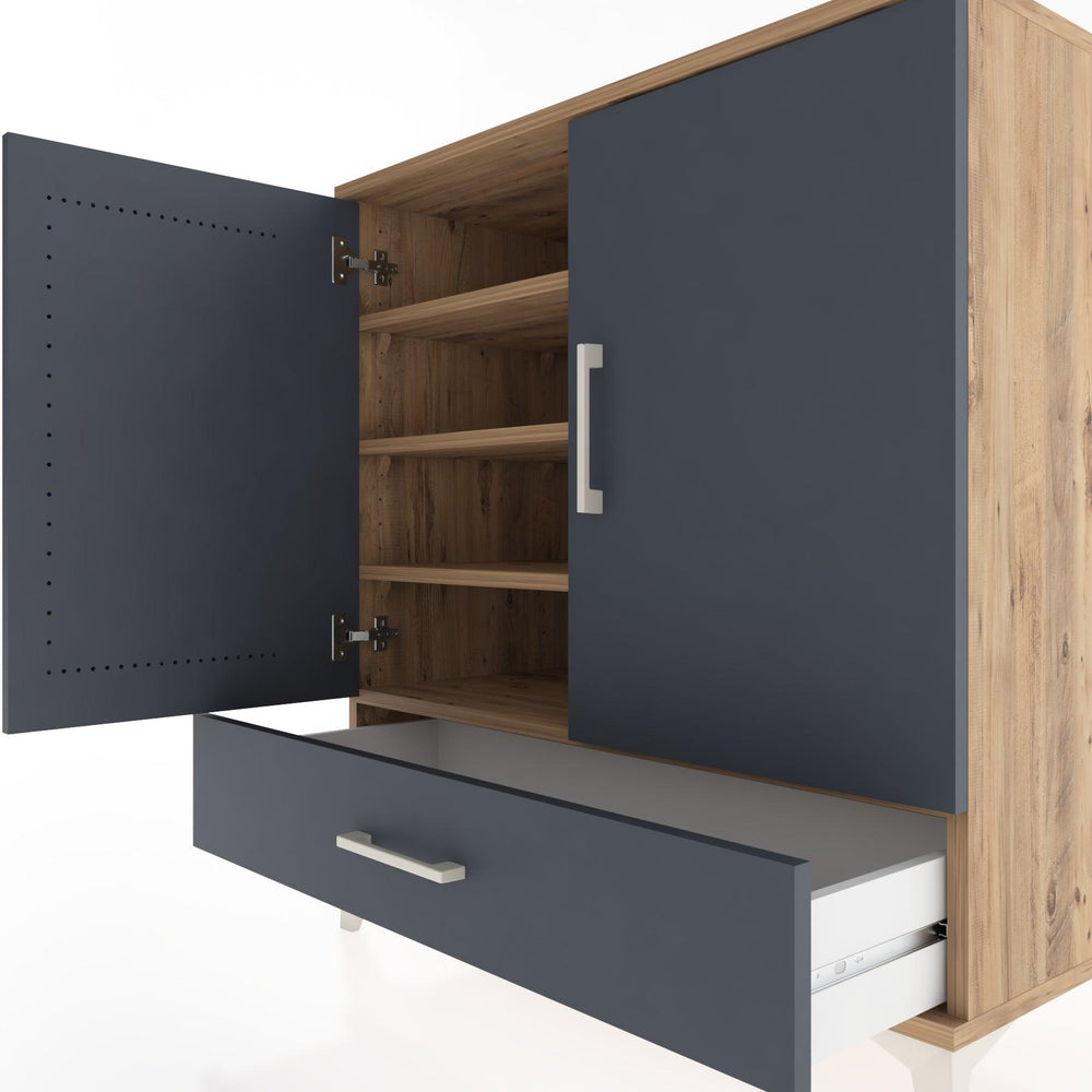 Woodntry Modüler Şifonyer Çam 88x44x84 cm Kapaklı ve Çekmeceli KC70-3