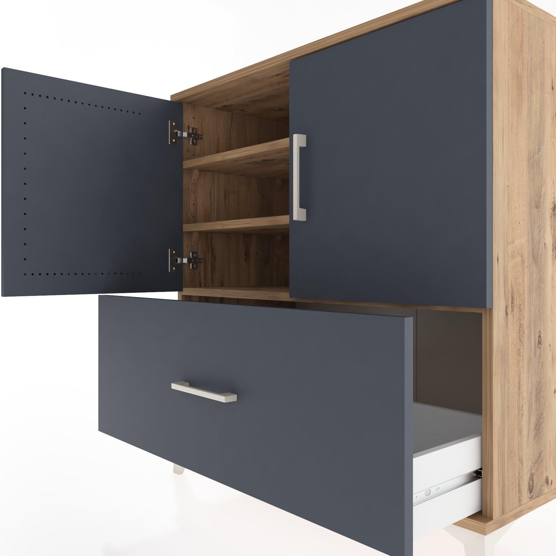 Woodntry Modular Dresser Pine 88x44x84 cm with Cover and Drawer KC46-3