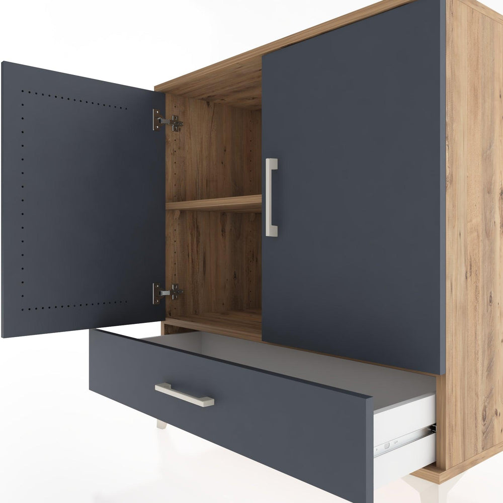 Woodntry Modüler Şifonyer Çam 88x44x84 cm Kapaklı ve Çekmeceli KC72-3