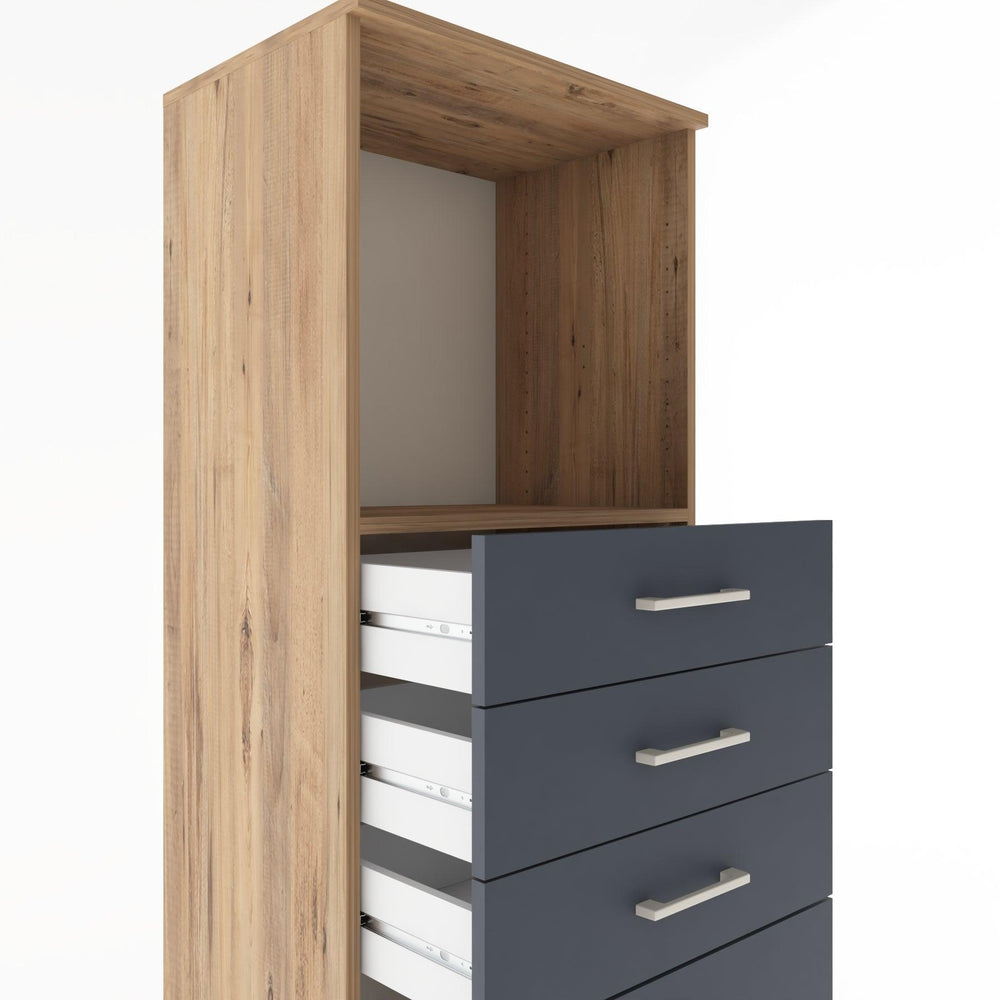 Woodntry Modüler Dolap Çam 60x44x170 cm Çekmeceli ve Raflı CR45-3