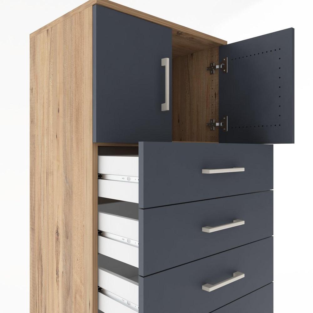Woodntry Modular Cabinet Pine 60x44x170 cm with Doors and Drawers KC10-3