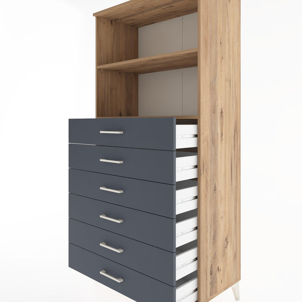 Woodntry Modular Cabinet Pine 88x44x170 cm with Drawers and Shelves CR34-3