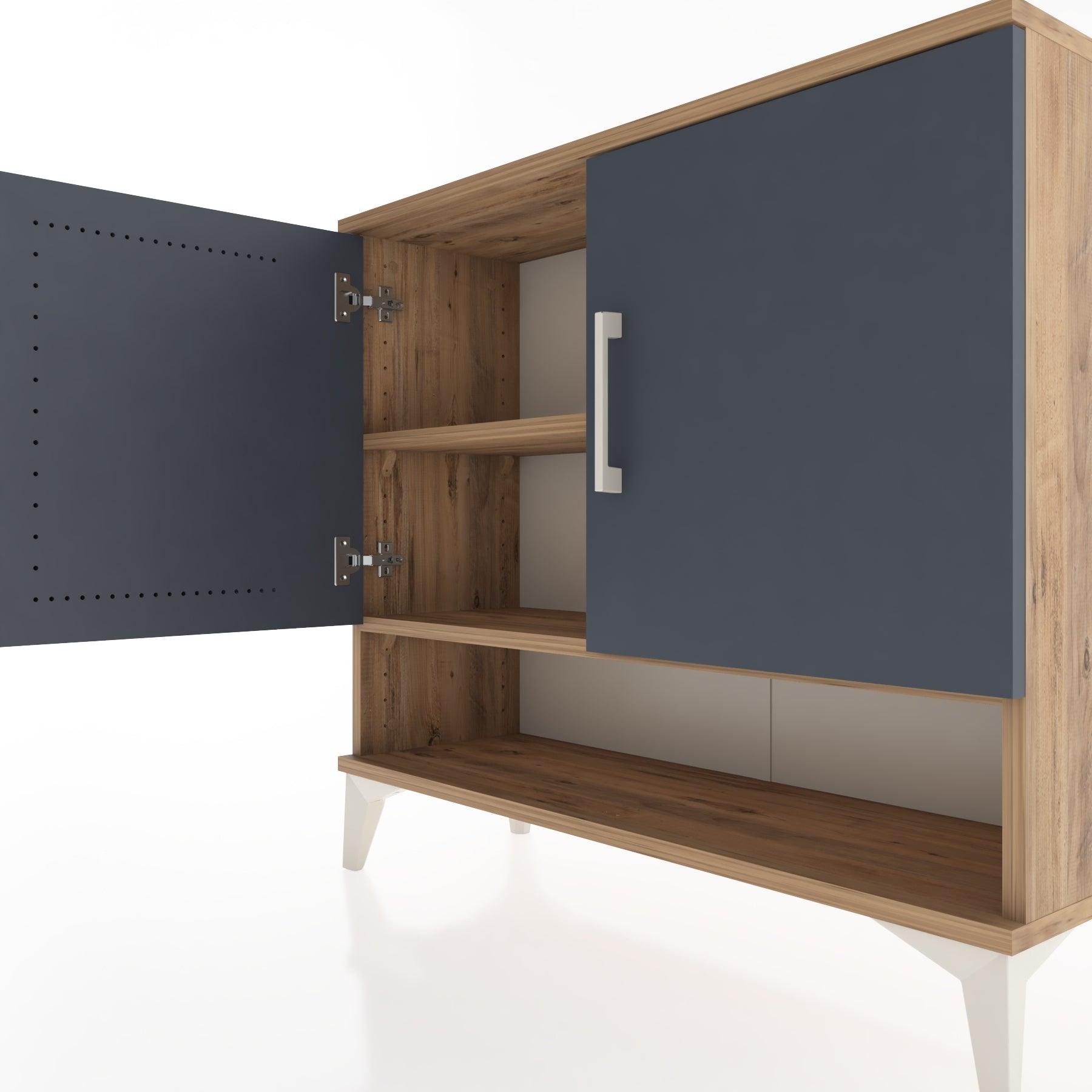Woodntry Modüler Şifonyer İki Kapak ve Raflı V1 88x30x68 cm Çam - Woodntry
