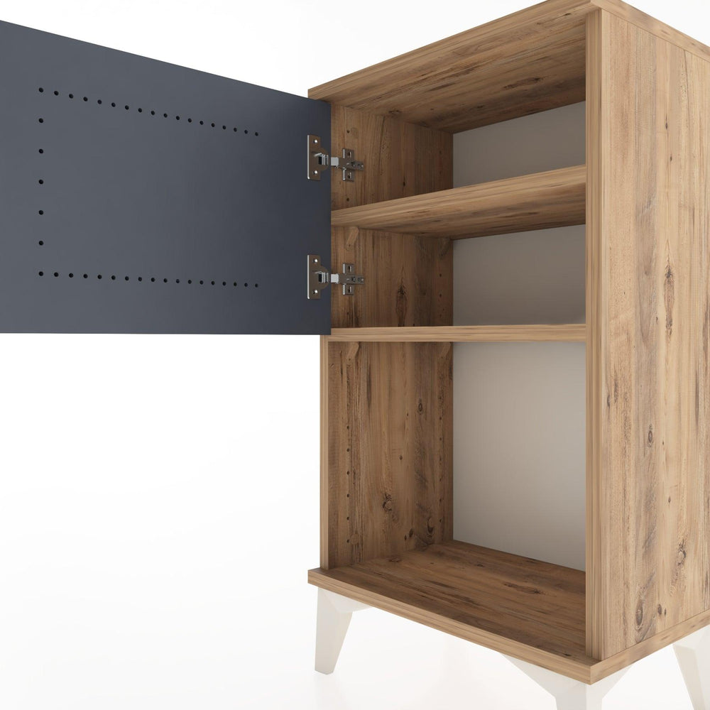 Woodntry Modüler Komodin Raf ve Tek Kapaklı V2 44x30x68 cm Çam - Woodntry