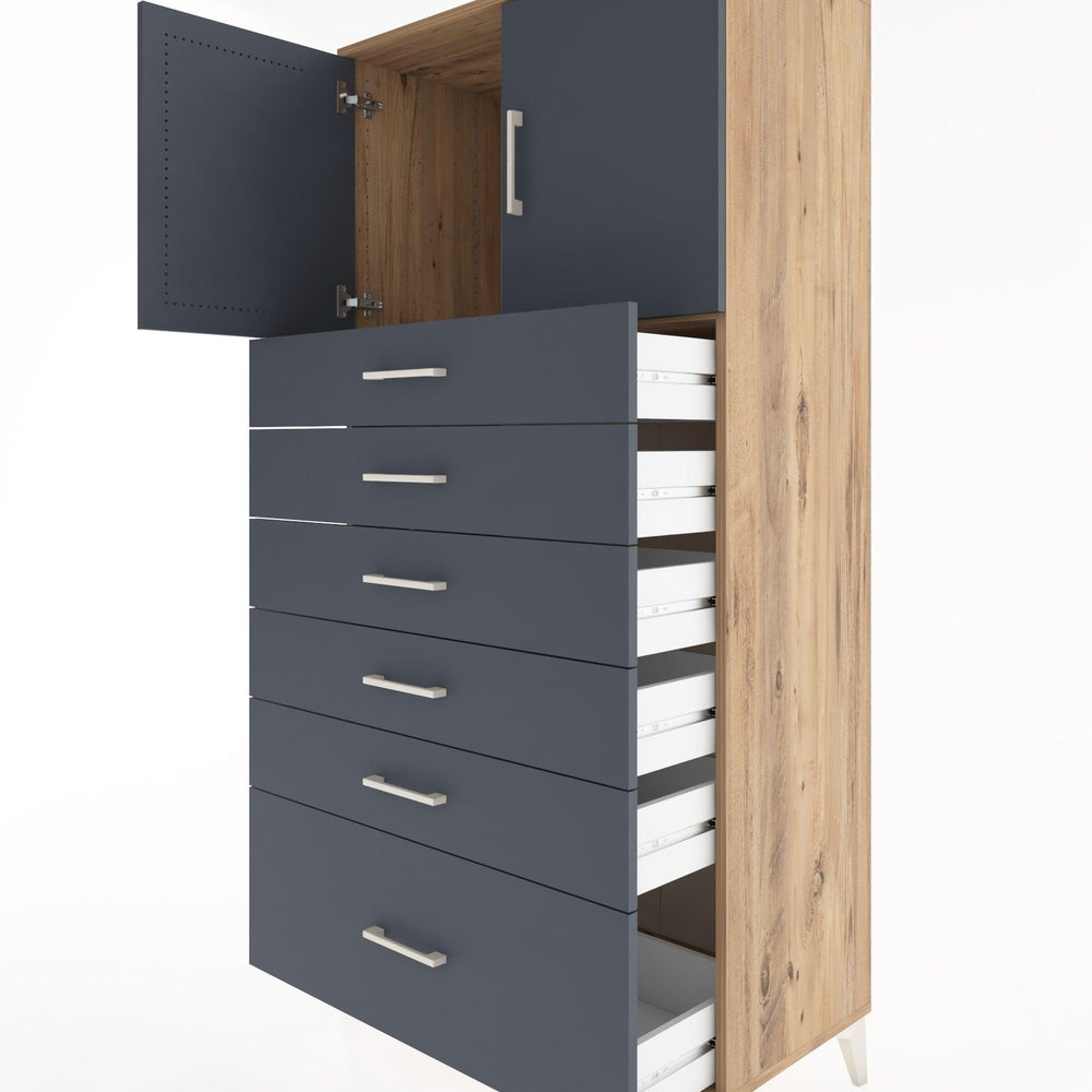 Woodntry Modular Cabinet Pine 88x44x170 cm with Doors and Drawers KC11-3