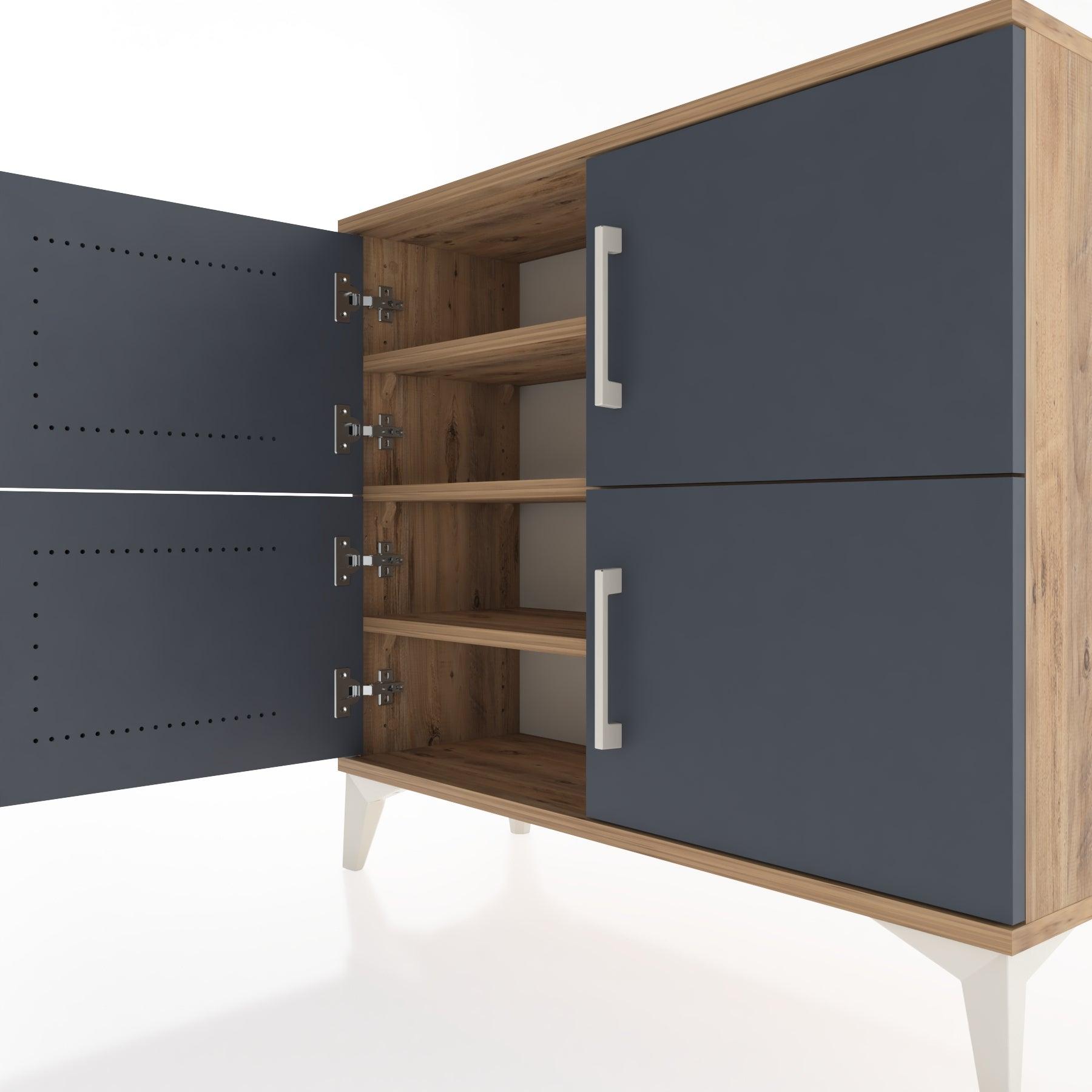 Woodntry Modüler Şifonyer Dört Kapaklı 88x30x68 cm Çam - Woodntry