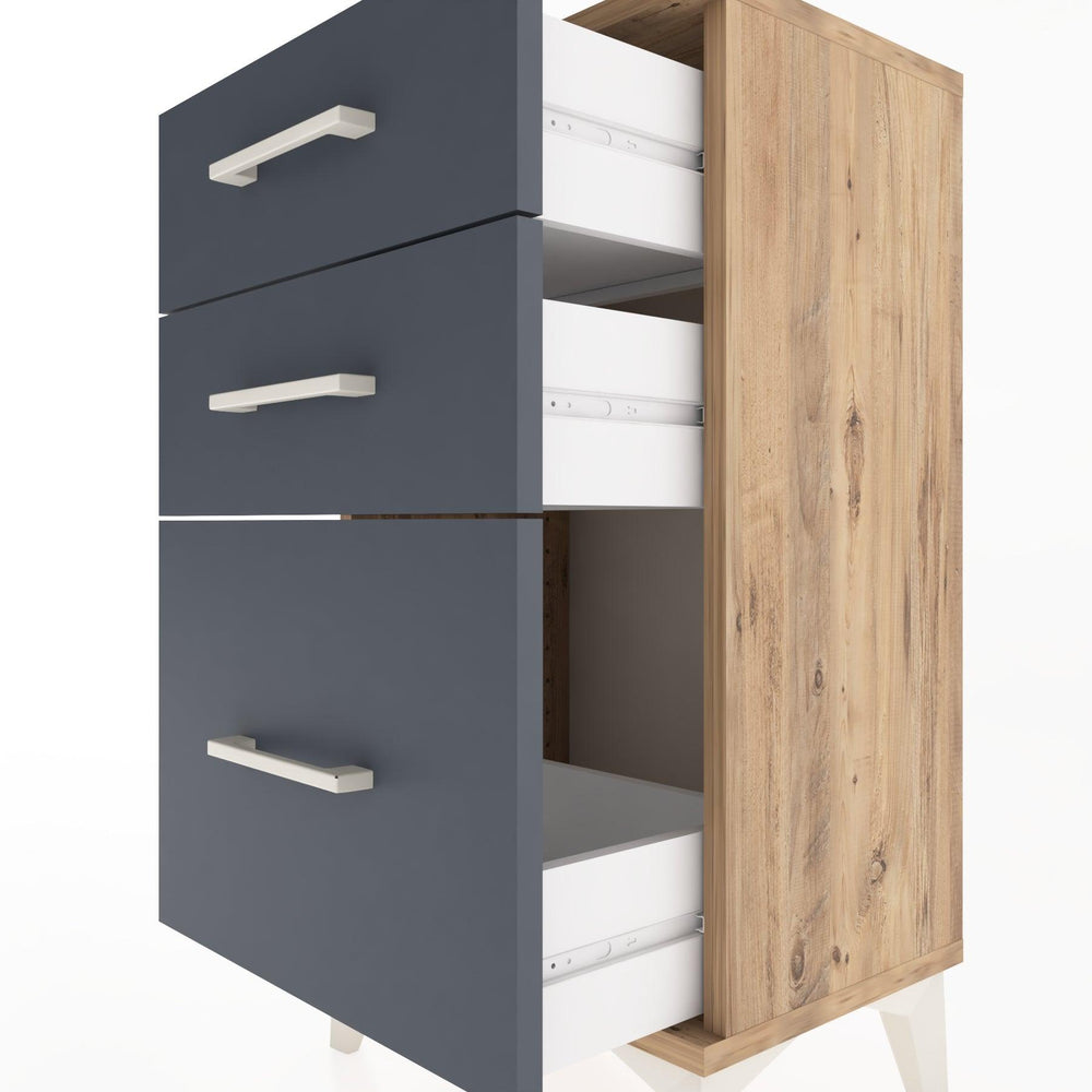 Woodntry Modüler Komodin Üç Çekmeceli V2 44x30x68 cm Çam - Woodntry