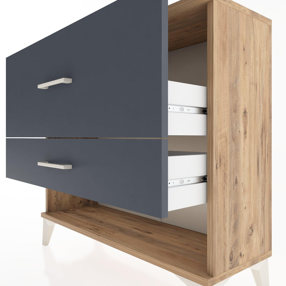 Woodntry Modüler Şifonyer İki Çekmeceli V5 88x30x68 cm Çam - Woodntry