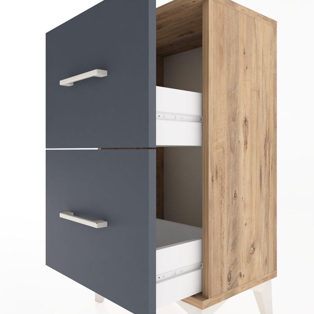 Woodntry Modüler Komodin İki Çekmeceli 44x30x68 cm Çam - Woodntry