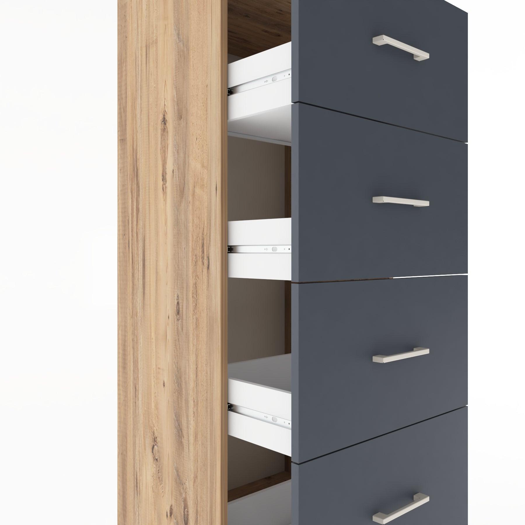 Woodntry Modüler Dolap Çam 60x44x170 cm Çekmeceli ve Raflı CR52-3