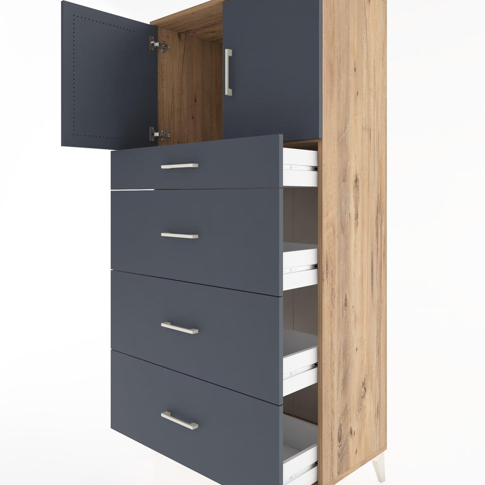 Woodntry Modular Cabinet Pine 88x44x170 cm with Doors and Drawers KC23-3