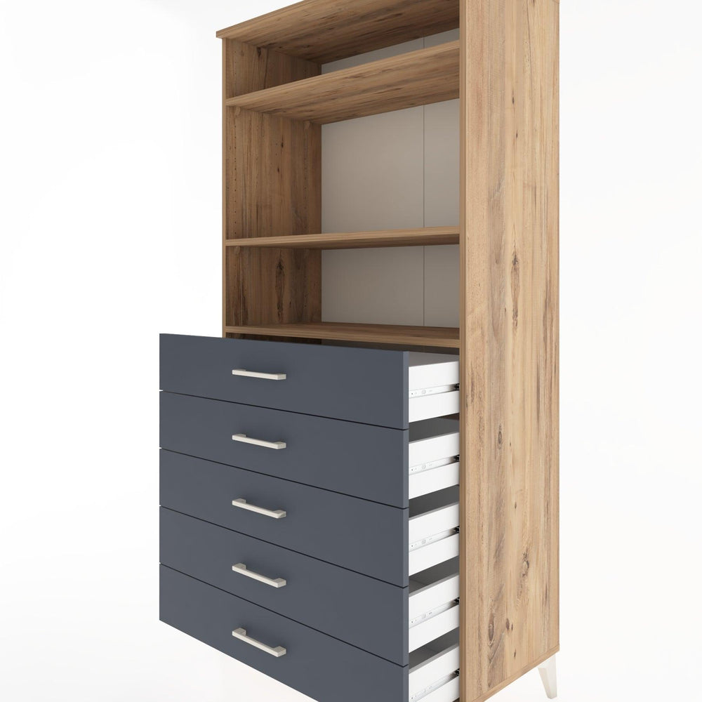 Woodntry Modular Cabinet Pine 88x44x170 cm with Drawers and Shelves CR35-3