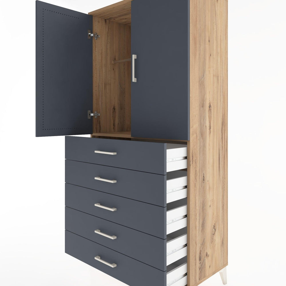 Woodntry Modular Cabinet Pine 88x44x170 cm with Doors and Drawers KC26-3