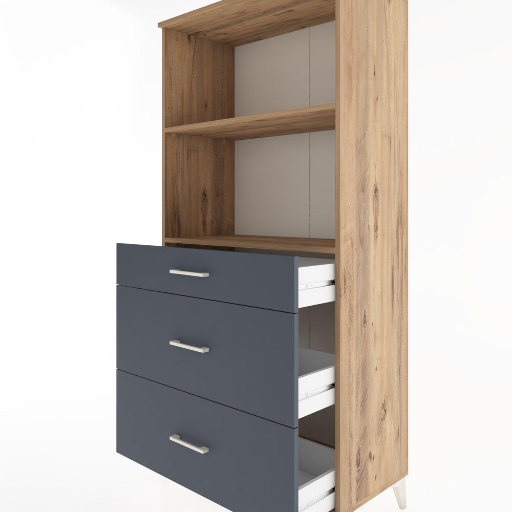 Woodntry Modular Cabinet Pine 88x44x170 cm with Drawers and Shelves CR48-3