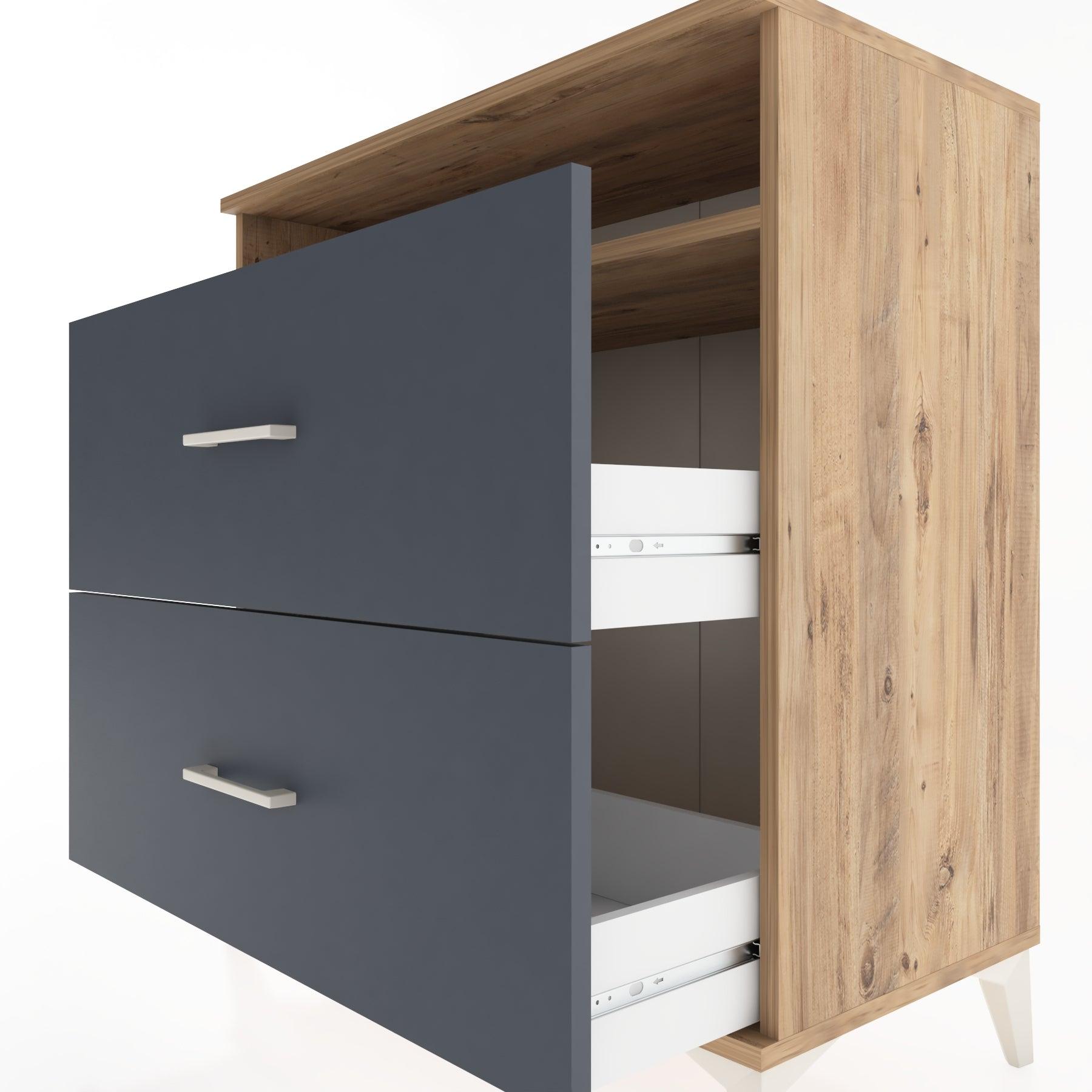 Woodntry Modüler Şifonyer Çam 88x44x84 cm Çekmeceli ve Raflı CR3-3
