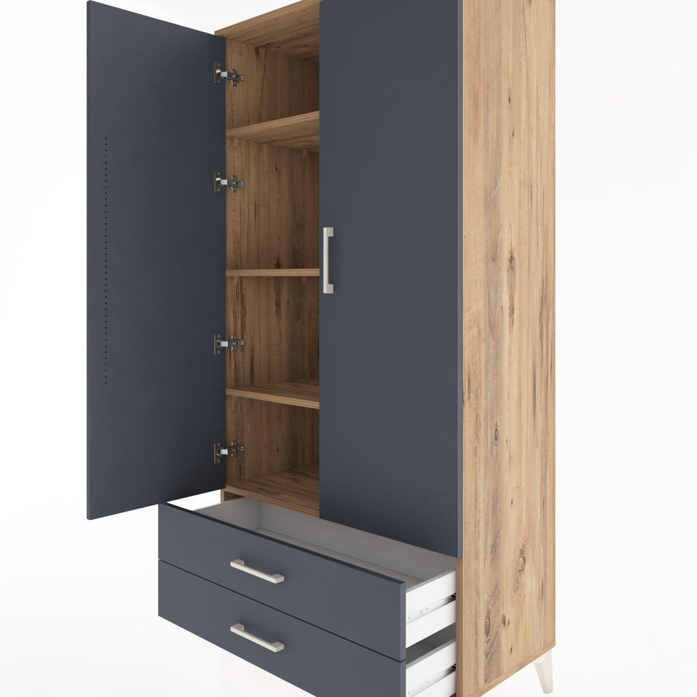 Woodntry Modular Cabinet Pine 88x44x170 cm with Doors and Drawers KC7-3