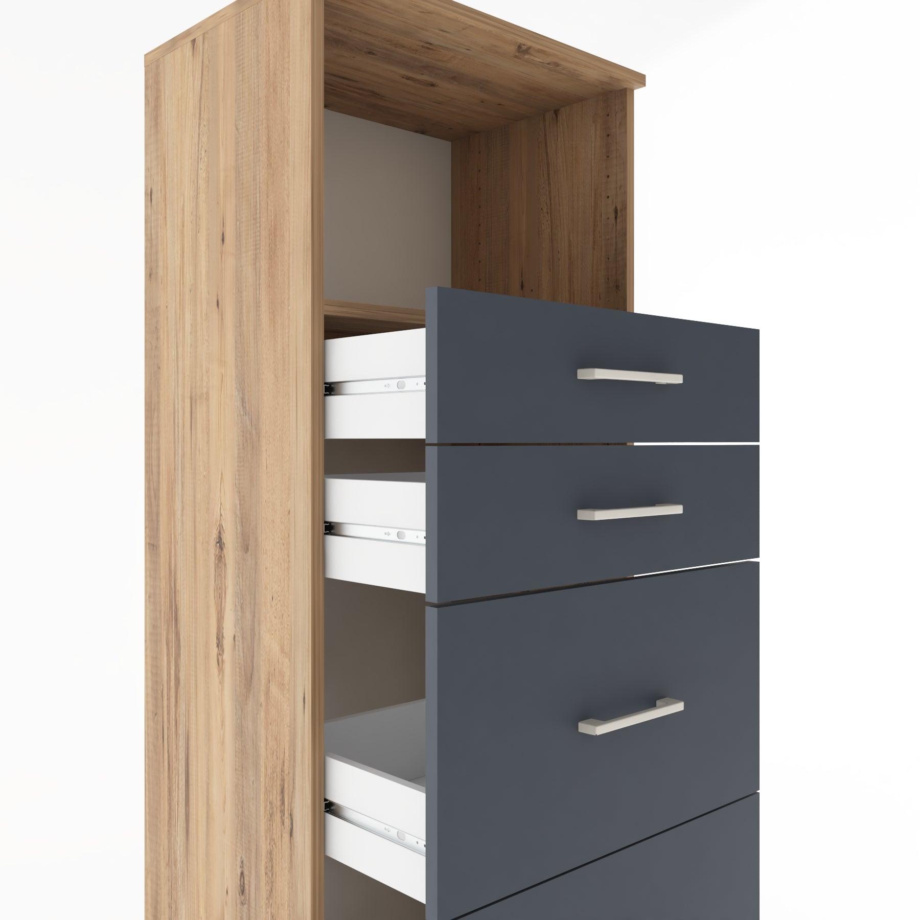 Woodntry Modüler Dolap Çam 60x44x170 cm Çekmeceli ve Raflı CR49-3