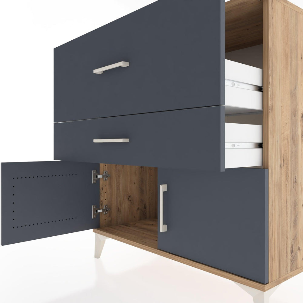 Woodntry Modular Dresser Pine 88x44x84 cm with Cover and Drawer KC106-3