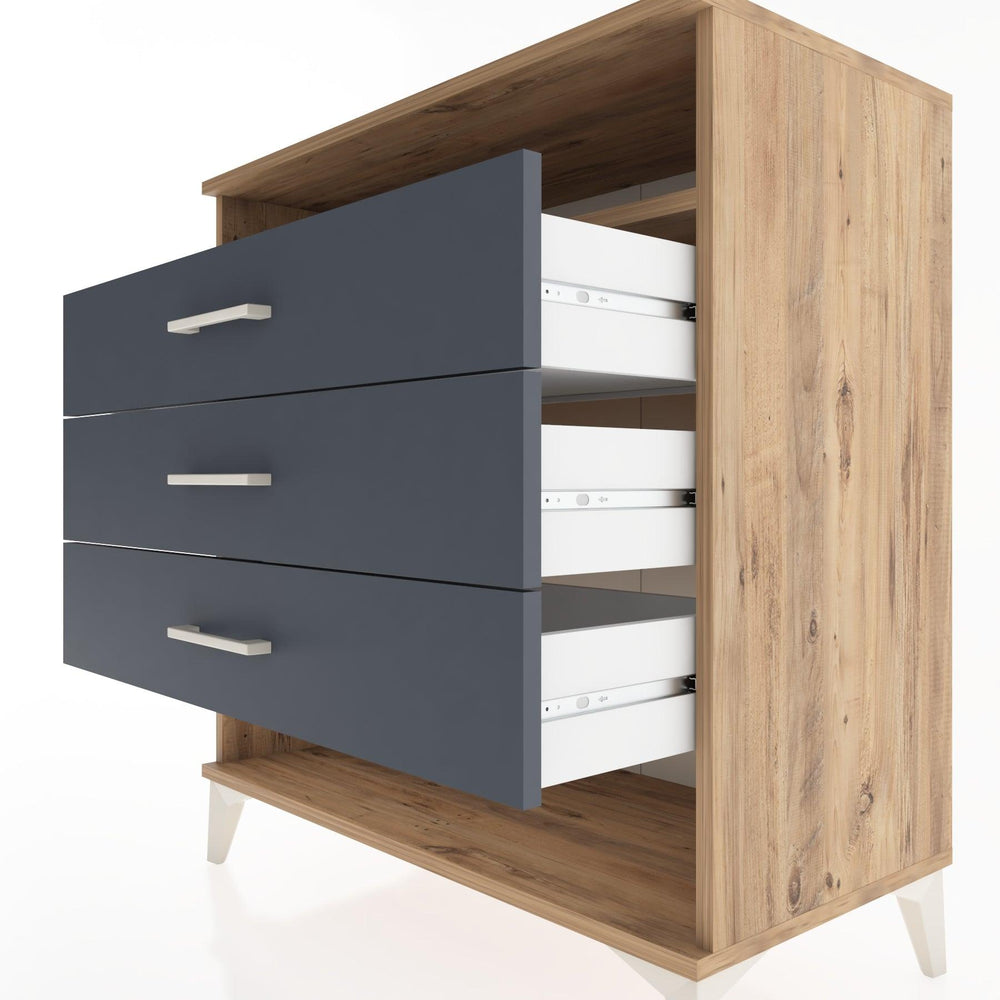 Woodntry Modüler Şifonyer Çam 88x44x84 cm Çekmeceli ve Raflı CR20-3