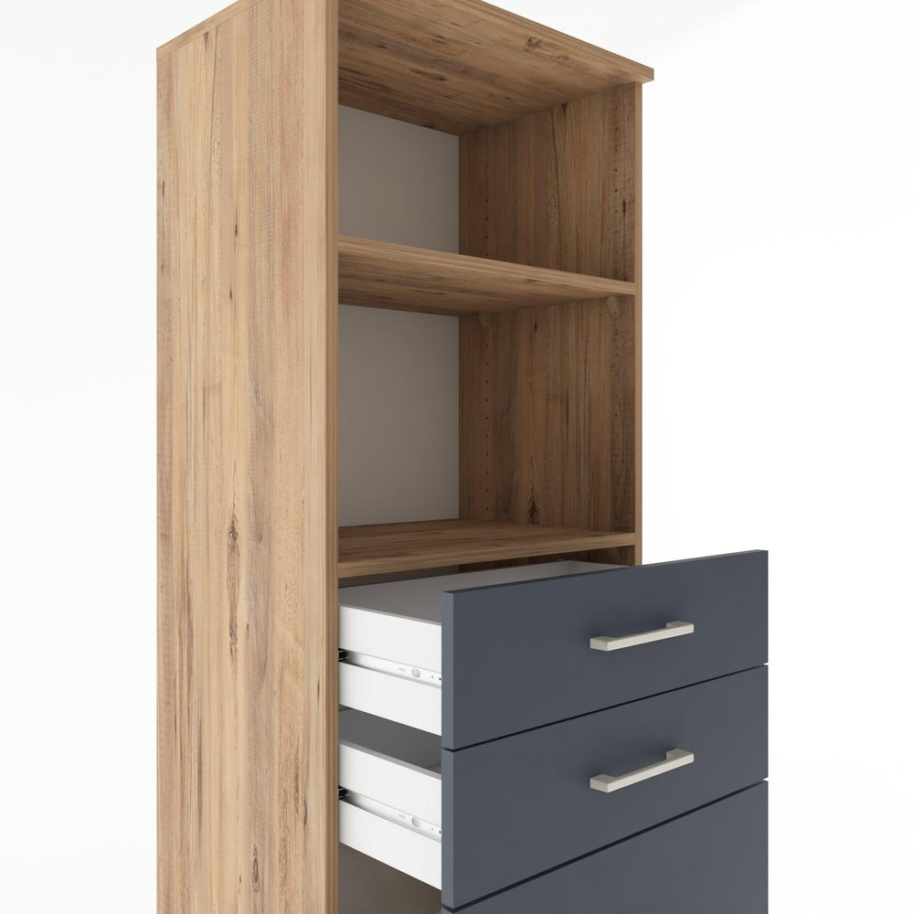 Woodntry Modüler Dolap Çam 60x44x170 cm Çekmeceli ve Raflı CR46-3