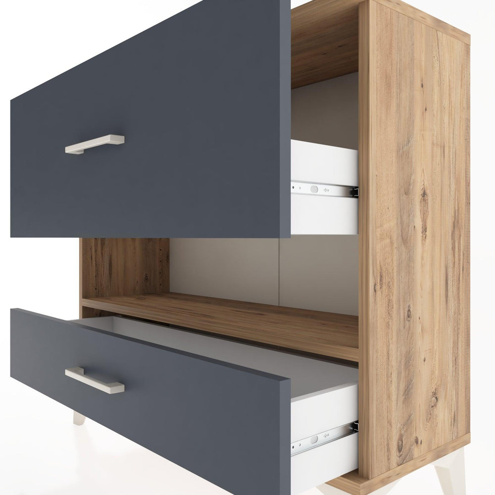 Woodntry Modüler Şifonyer İki Çekmeceli V10 88x30x68 cm Çam - Woodntry