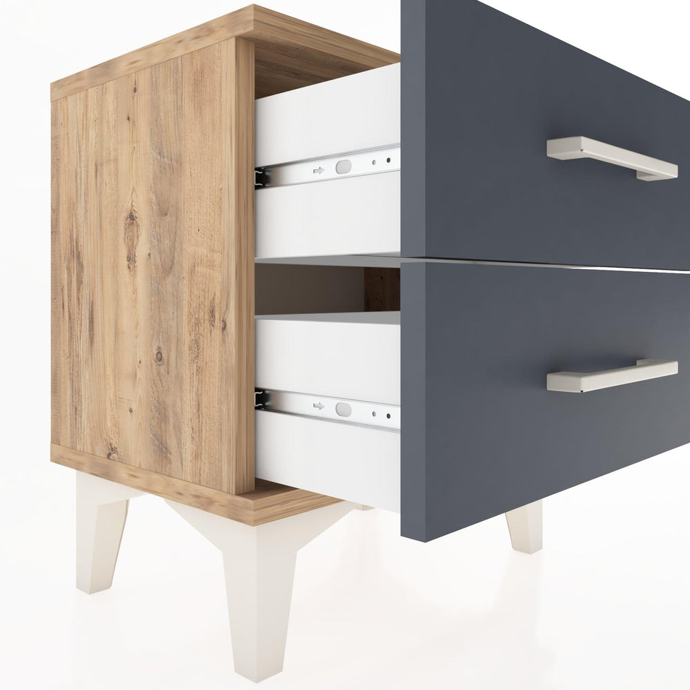 Woodntry Modüler Komodin İki Çekmeceli 44x30x36 cm Çam - Woodntry