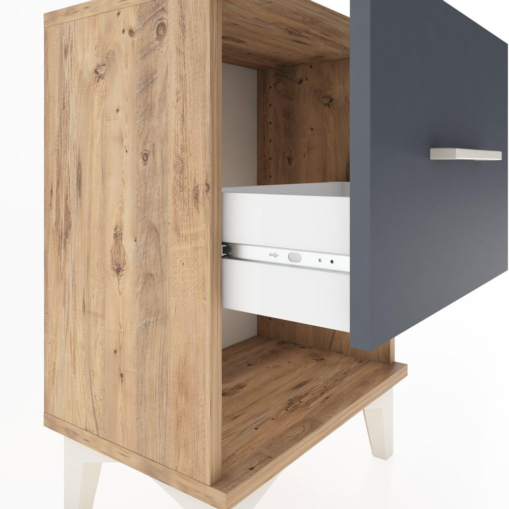 Woodntry Modüler Komodin Tek Çekmece ve Raflı 44x30x52 cm Çam - Woodntry