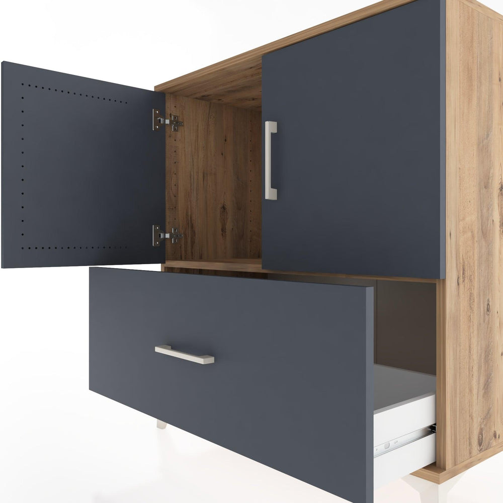 Woodntry Modüler Şifonyer Çam 88x44x84 cm Kapaklı ve Çekmeceli KC48-3