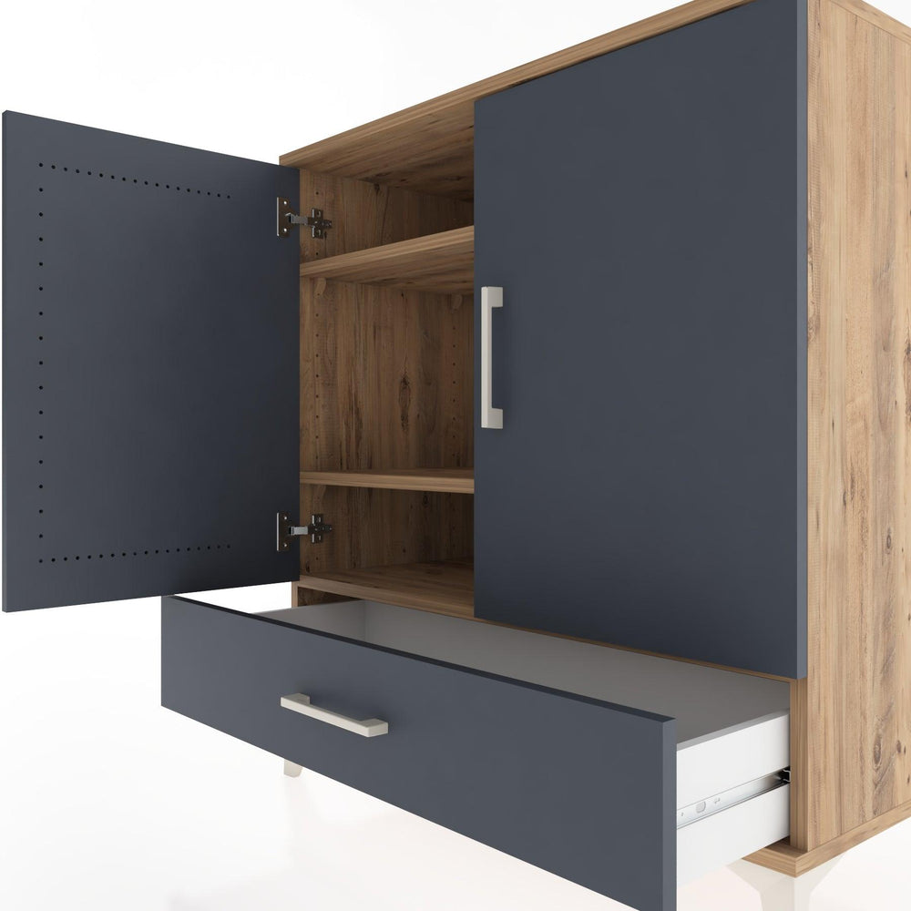 Woodntry Modüler Şifonyer Çam 88x44x84 cm Kapaklı ve Çekmeceli KC71-3