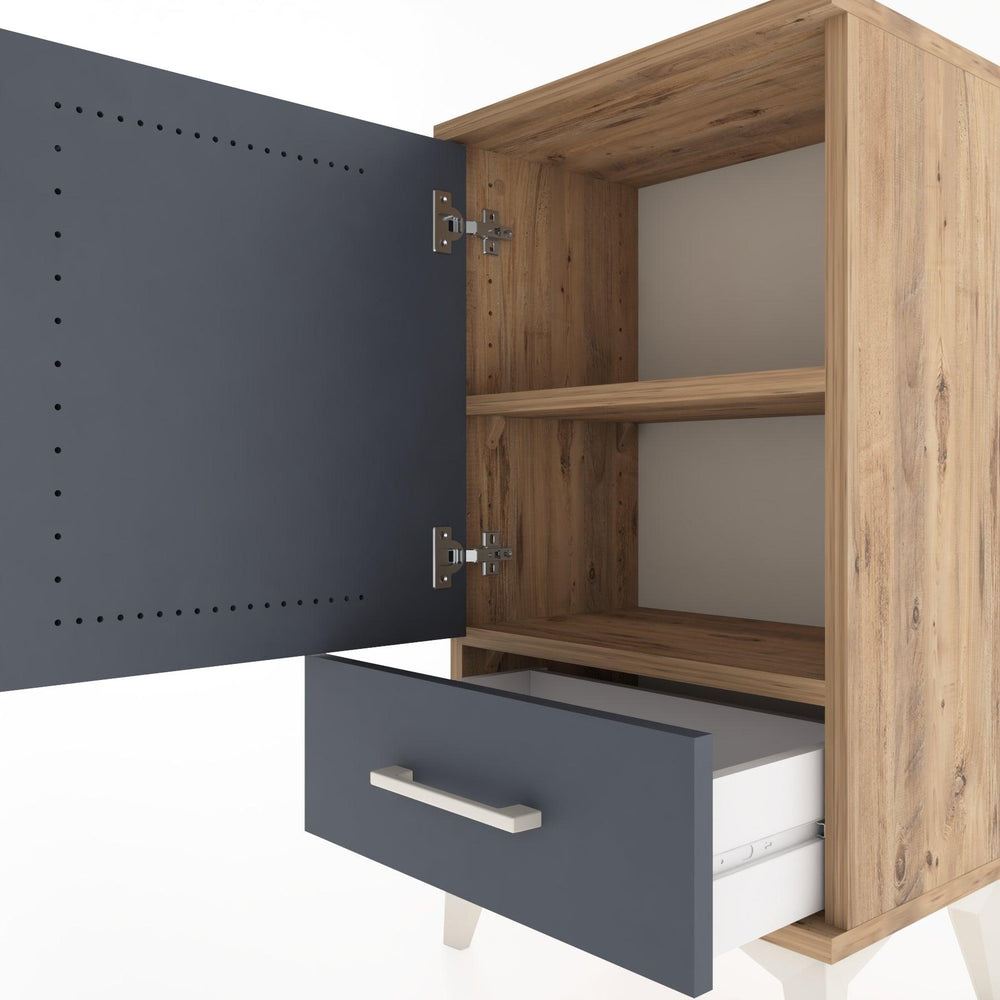 Woodntry Modüler Komodin Çekmece ve Kapaklı V3 44x30x68 cm Çam - Woodntry