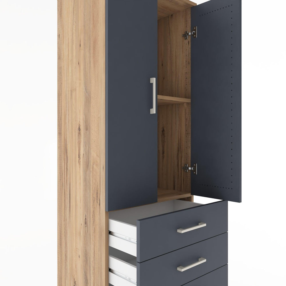 Woodntry Modüler Dolap Çam 60x44x170 cm Kapaklı ve Çekmeceli KC5-3