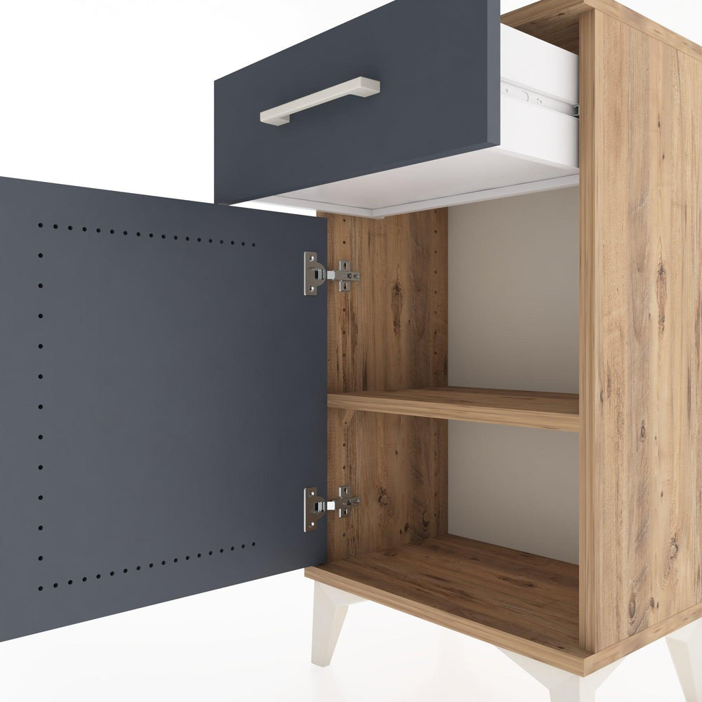 Woodntry Modüler Komodin Çekmece ve Kapaklı V4 44x30x68 cm Çam - Woodntry