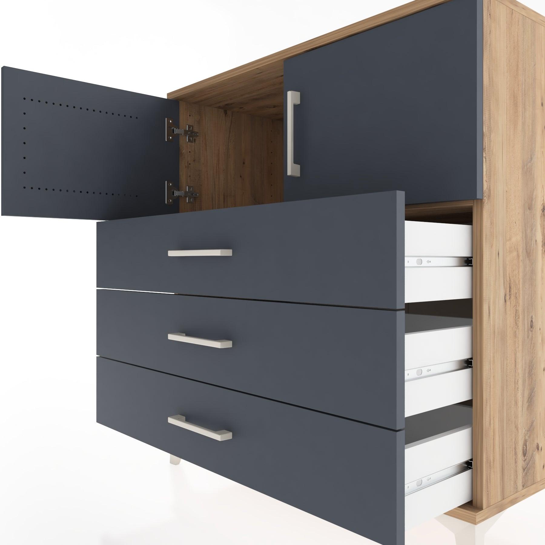 Woodntry Modular Dresser Pine 88x44x84 cm with Cover and Drawer KC98-3