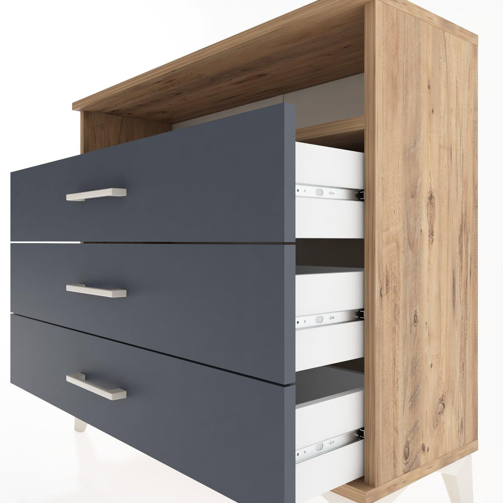 Woodntry Modüler Şifonyer Üç Çekmeceli V2 88x30x68 cm Çam - Woodntry