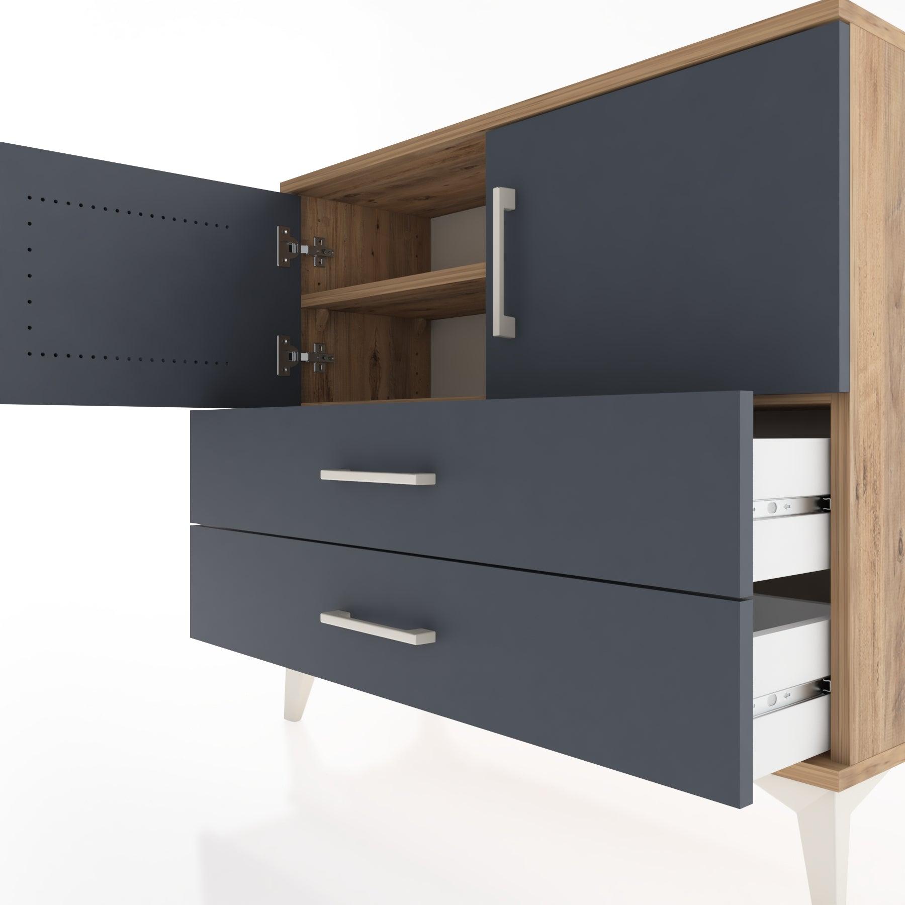Woodntry Modüler Şifonyer Kapak ve Çekmeceli T1 88x30x94 cm Çam - Woodntry