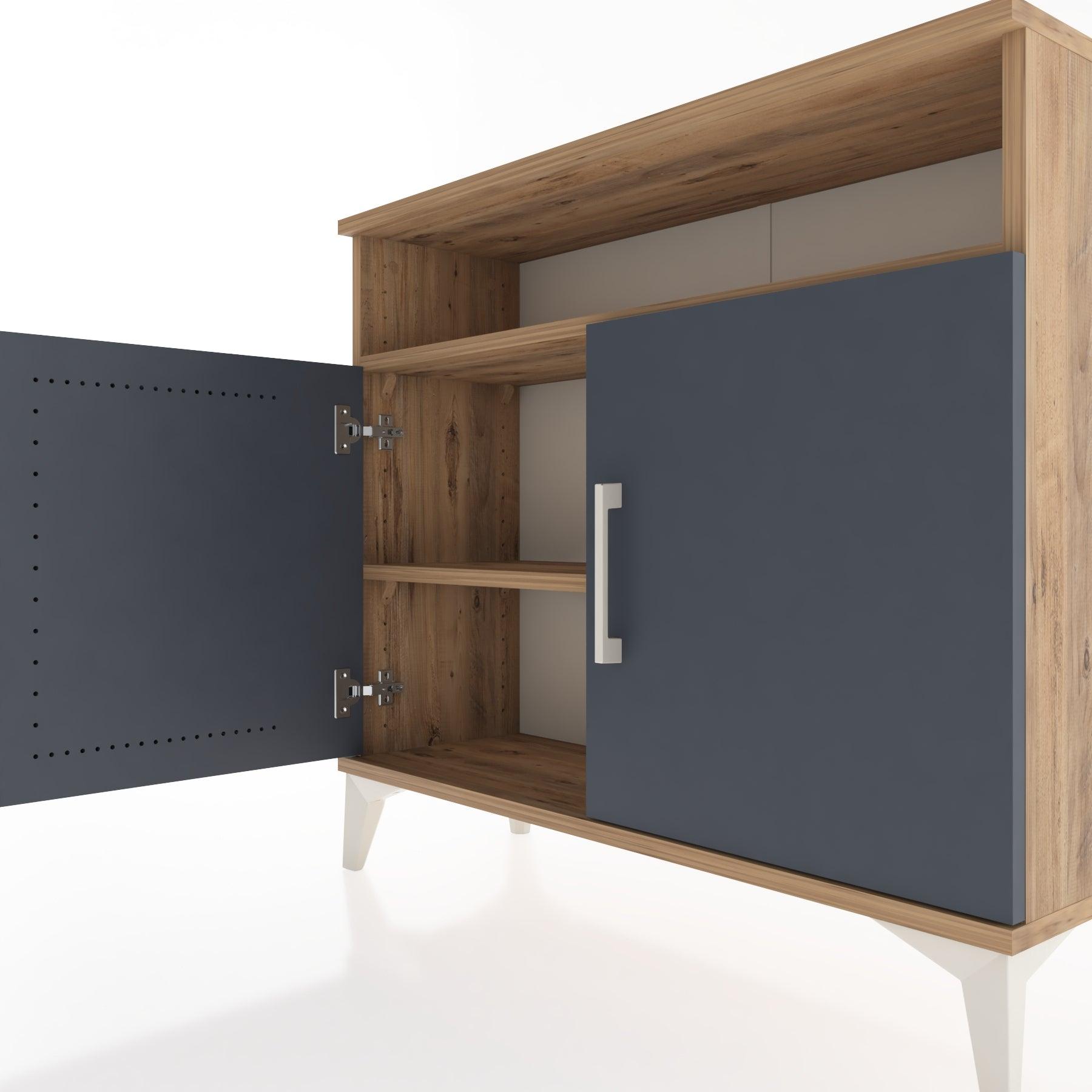 Woodntry Modüler Şifonyer Raf ve İki Kapaklı V1 88x30x68 cm Çam - Woodntry