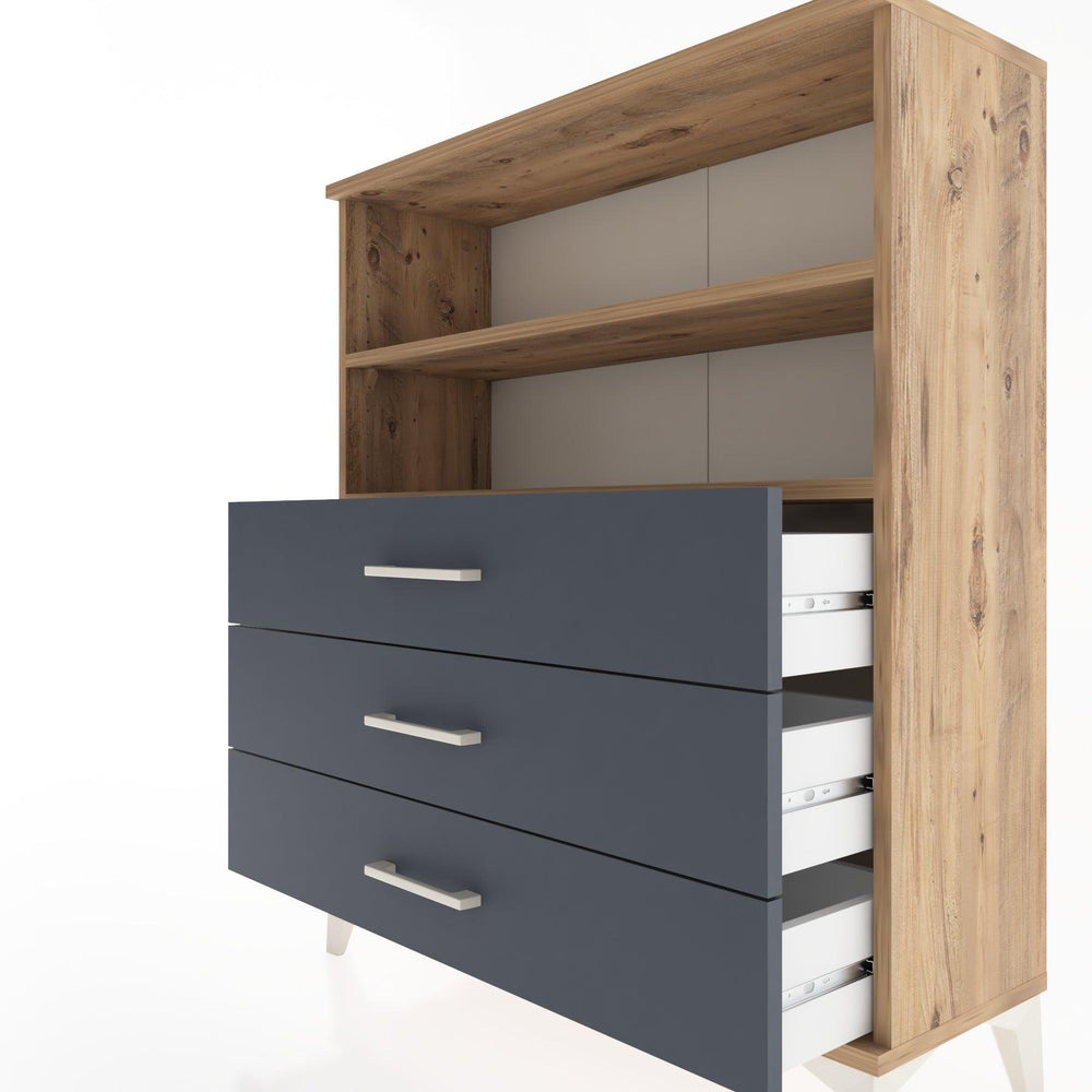 Woodntry Modüler Şifonyer Çam 88x30x94 cm Çekmeceli ve Raflı CR18-3