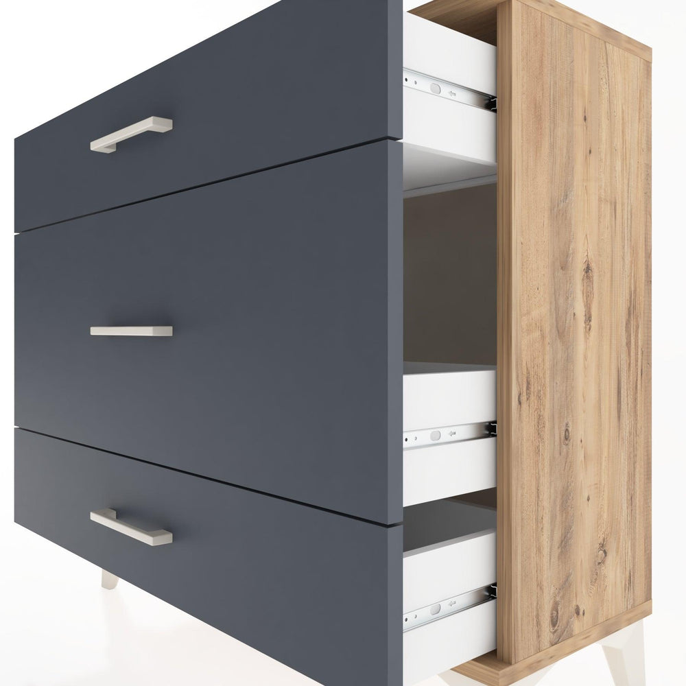 Woodntry Modüler Şifonyer Üç Çekmeceli V5 88x30x68 cm Çam - Woodntry