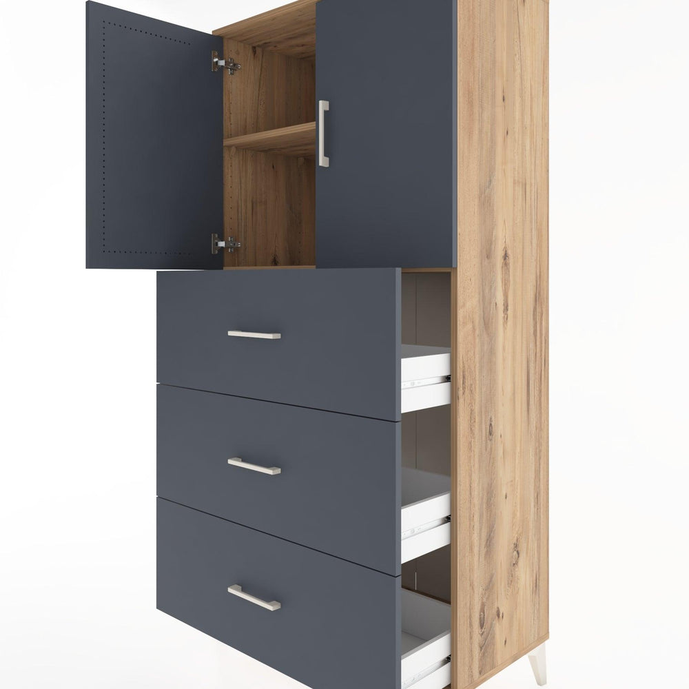 Woodntry Modular Cabinet Pine 88x44x170 cm with Doors and Drawers KC24-3