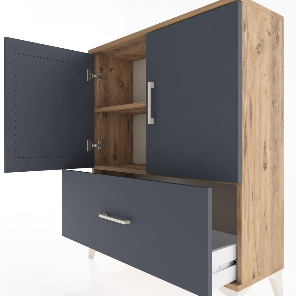 Woodntry Modüler Şifonyer Çam 88x30x94 cm Kapaklı ve Çekmeceli KC10-3