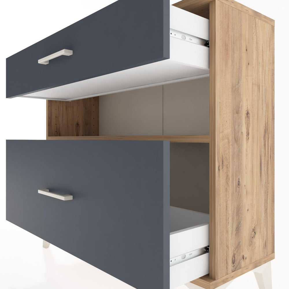 Woodntry Modüler Şifonyer İki Çekmeceli V9 88x30x68 cm Çam - Woodntry