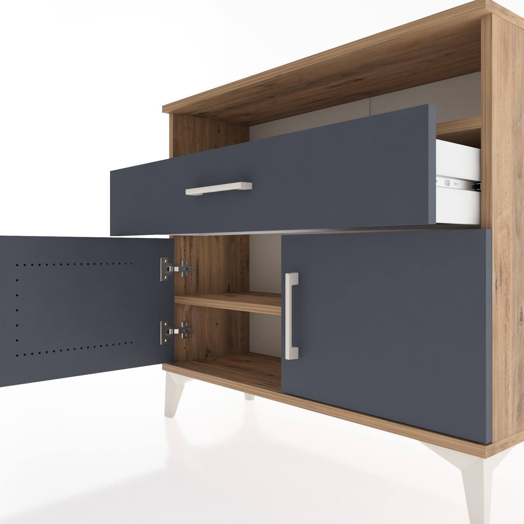 Woodntry Modüler Şifonyer Kapak Raf Çekmeceli 88x30x68 cm Çam - Woodntry