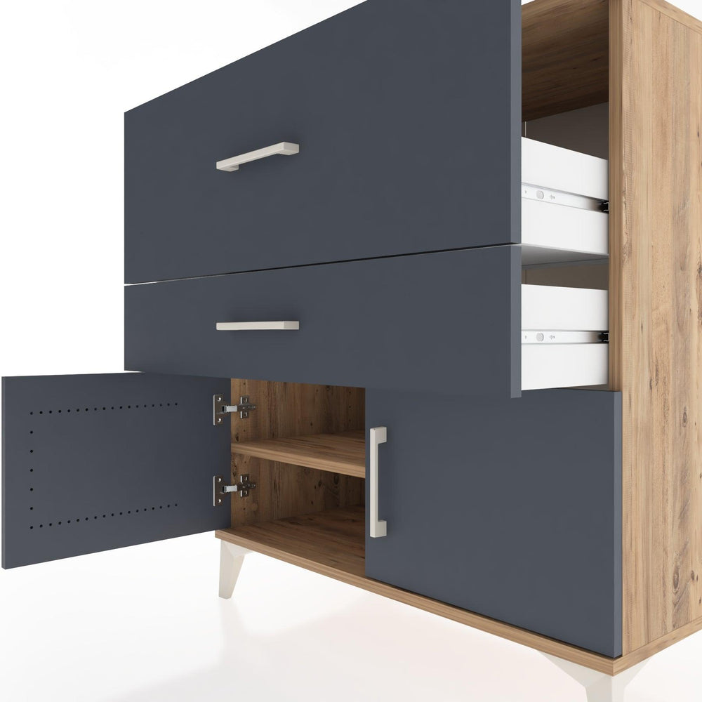 Woodntry Modular Dresser Pine 88x44x84 cm with Cover and Drawer KC105-3