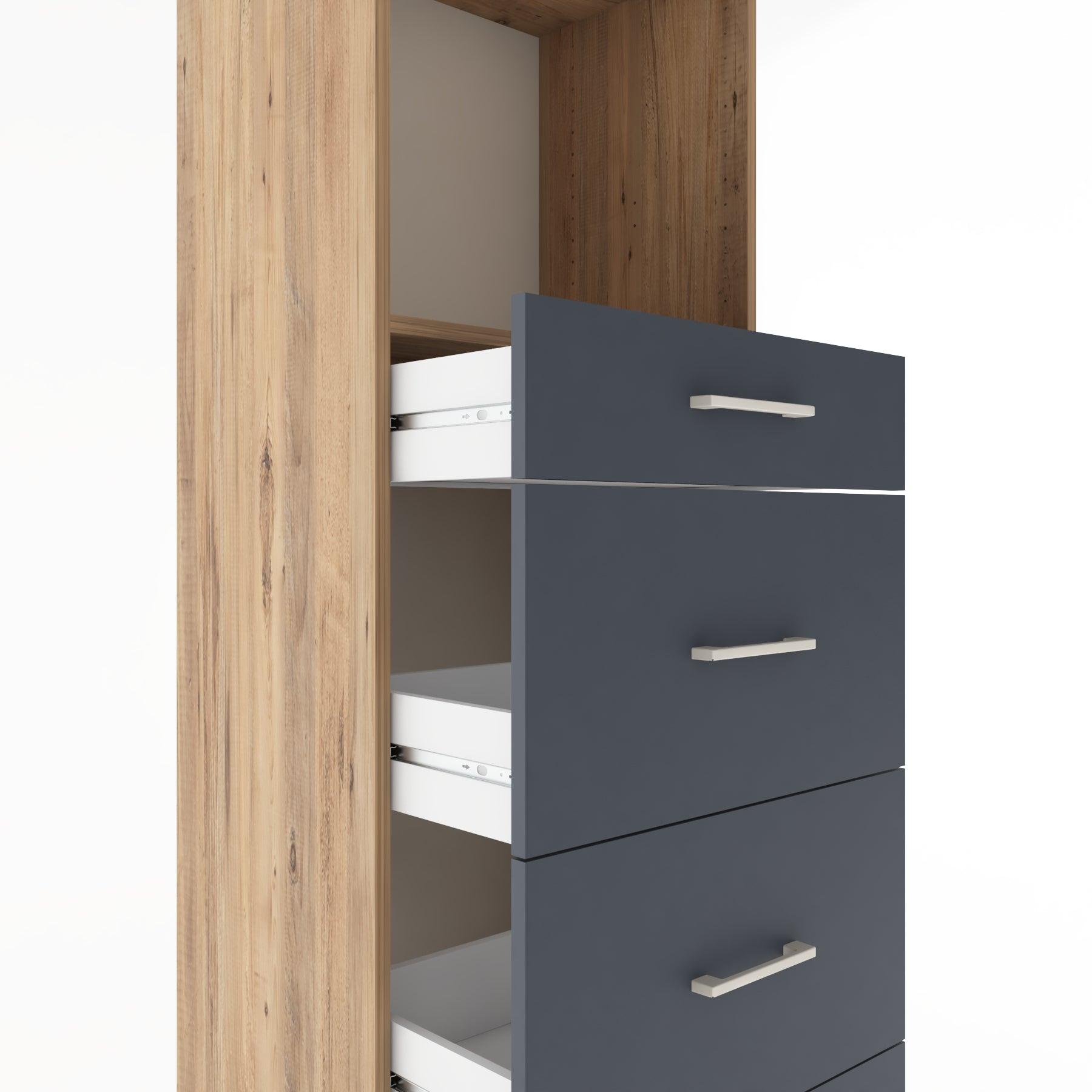 Woodntry Modüler Dolap Çam 60x44x170 cm Çekmeceli ve Raflı CR50-3