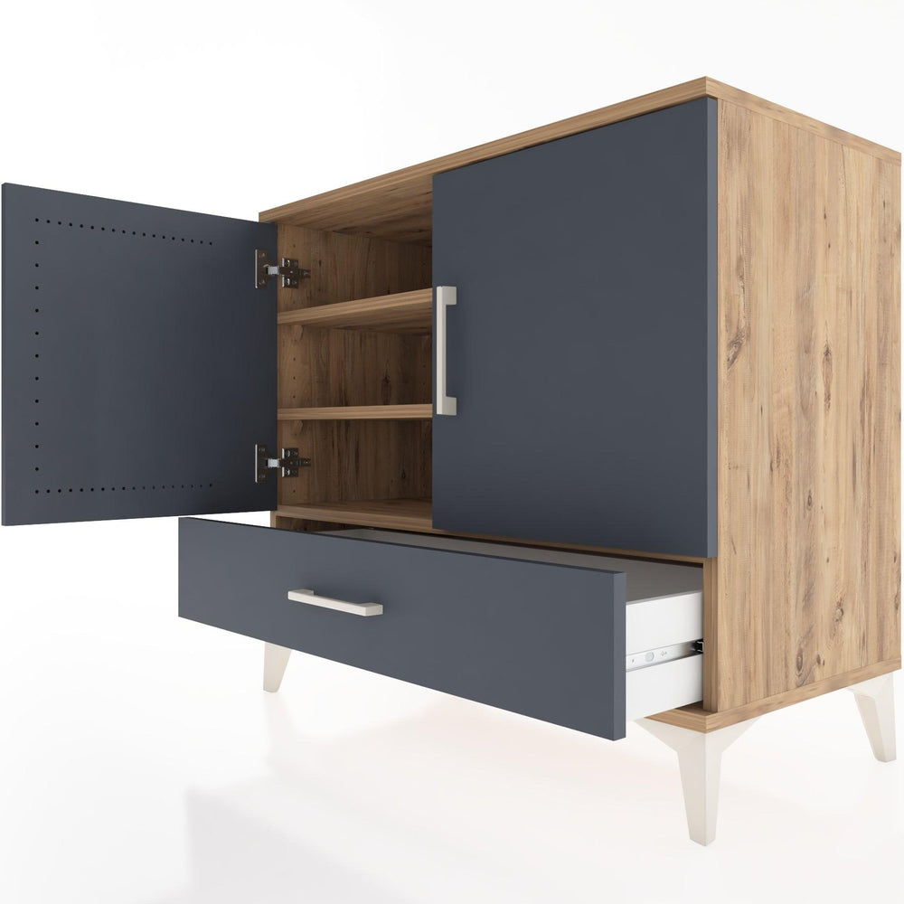 Woodntry Modüler Şifonyer Çam 88x44x68 cm Kapaklı ve Çekmeceli KC1-3