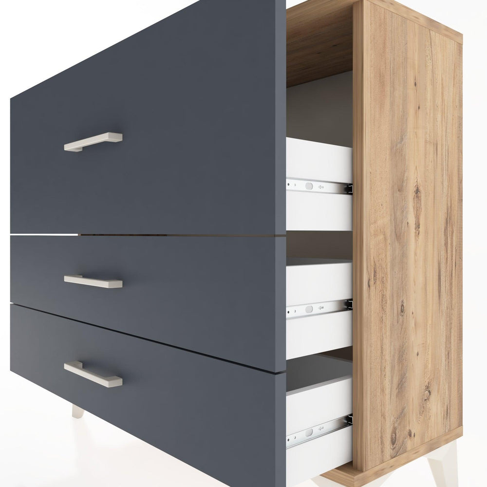 Woodntry Modüler Şifonyer Üç Çekmeceli V4 88x30x68 cm Çam - Woodntry